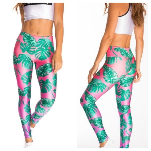 Goldsheep Pants - Goldsheep Palm Pop Pink Purple Ombre Palm Leggings